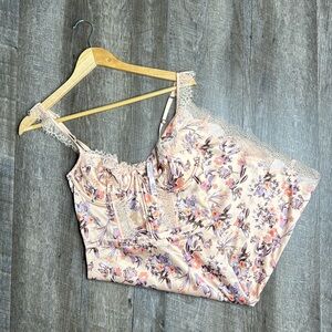 Victorias Secret Satin Floral Corset Mini Dress